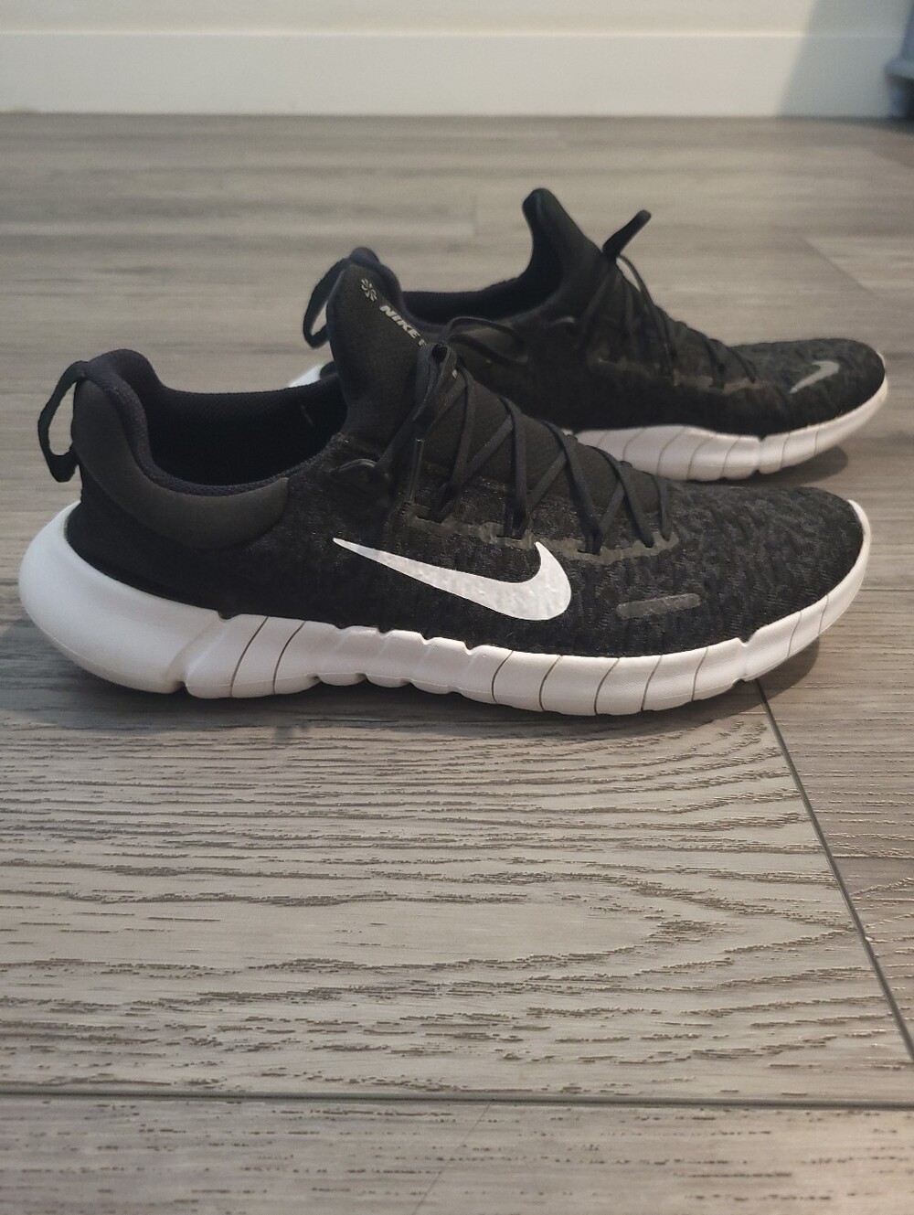 Nike Free Run 5.0 - Black and White - Size 12.5
